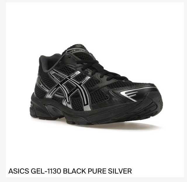 ASICS GEL-1130 BLACK PURE SILVER