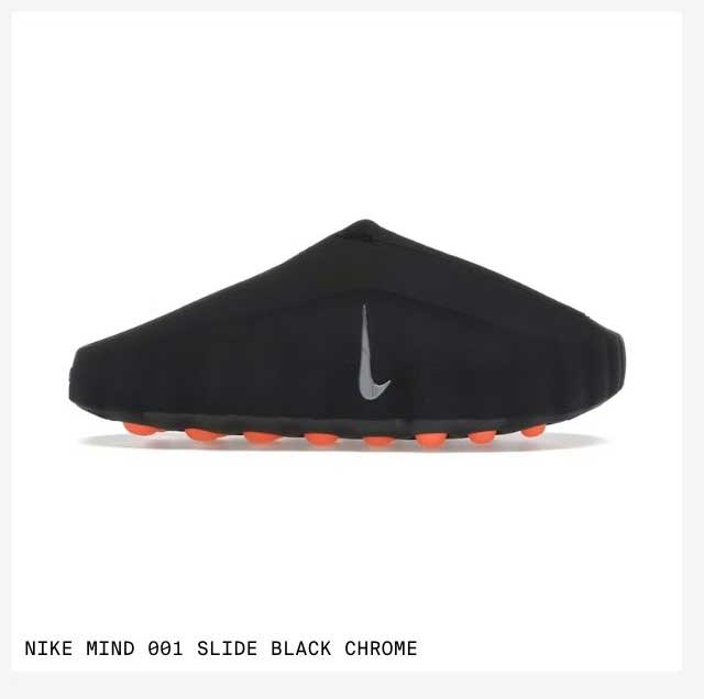 NIKE MIND 001 SLIDE BLACK CHROME