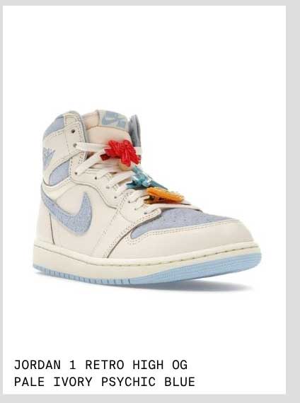 JORDAN 1 RETRO HIGH PALE IVORY PSYCHIC BLUE