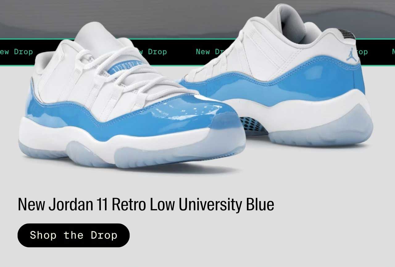 NEW JORDAN 11 LOW UNIVERSITY BLUE