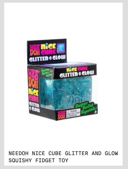 NEEDOH NICE CUBE GLITTER AND GLOW SQUISHY FIDGET TOY