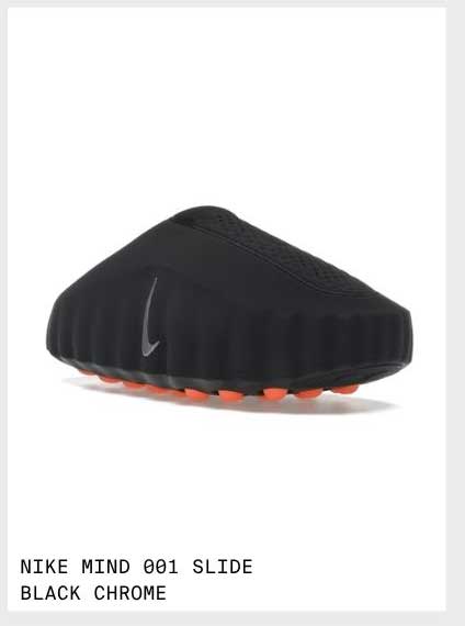 NIKE MIND 001 SLIDE BLACK CHROME