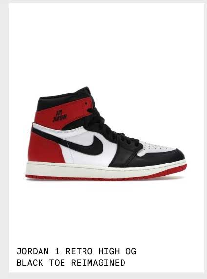AJ1 BLACK TOE REIMAGINED