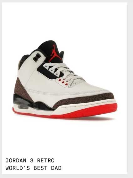 JORDAN 3 WORLD'S BEST DAD