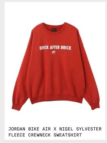 JORDAN BIKE AIR X NIGEL SYLVESTER FLEECE CREWNECK