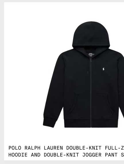 POLO RALPH LAUREN DOUBLE KNIT FULL ZIP HOODIE AND DOUBLE KNIT JOGGER SET